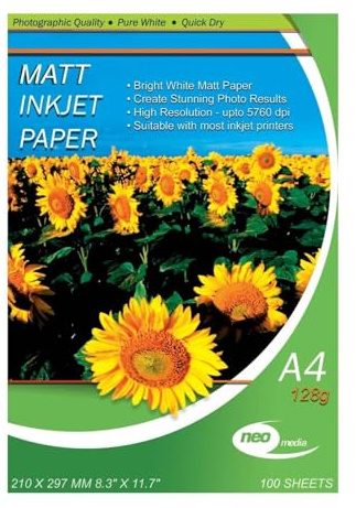 Neo Media A4 128 g 100 Sheets Photo Matt Paper - White