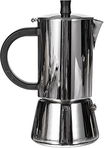 Cilio 0000342024 Espressokocher Figaro poliert, 4 Tassen, Edelstahl, silber, 10,6 x 13,4 x 20,8 cm