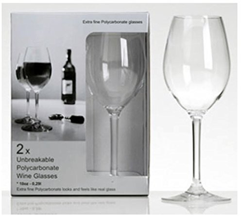 Flamefield Polycarbonat-Weingläser, 290 ml, 2 Stück, unzerbrechlich, hochwertig