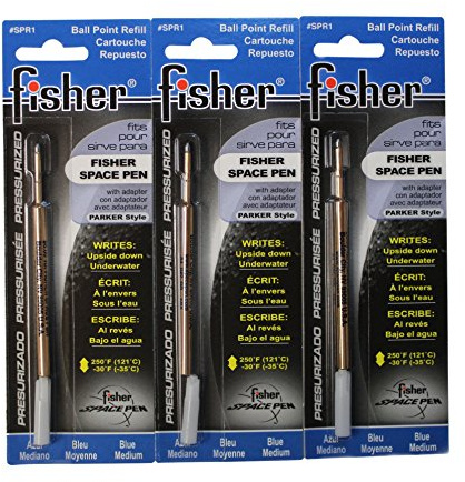 3 Pack Blue SPR1 Refills for Bullet Fisher Space Pen