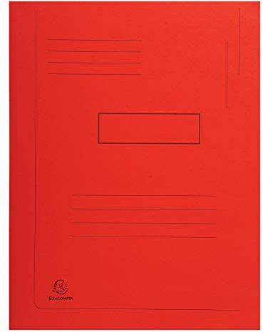 Exacompta 445003E Öko-Einschlagmappe. Aus Recycling-Karton DIN A4 mit 2 Klappen rot Sammelmappe Dokumentenmappe ideal für Büro und Schule