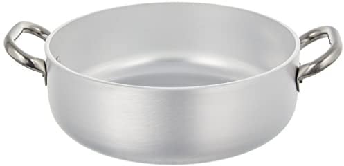 Pentole Agnelli ALMR110628 Casseruola Cilindrica, Bassa in Alluminio con 2 Manici in Acciaio Inossidabile, Argento, 28 cm, 1 Pezzo