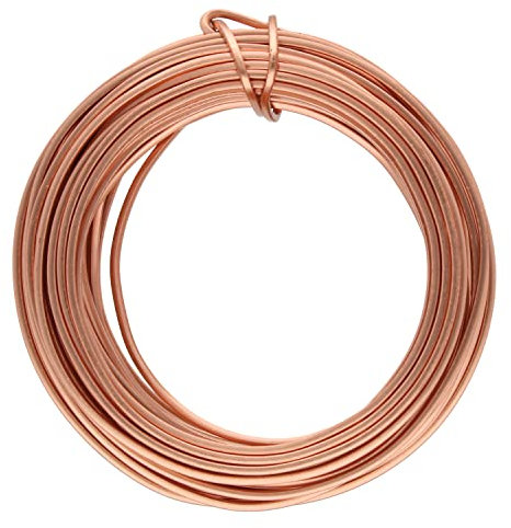 The Beadsmith Square Craft Wire - Soft Temper Beading Wire, Copper Color, 18 Gauge, 7 Yards