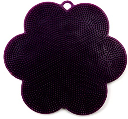 Kochblume Swisch Blume | Reinigungsschwamm aus Silikon | Premium-Silikon & BPA frei| Hitzebeständig | Spülmaschinenfest | Für leichte Verschmutzungen | Fusselentfernung | Farbe: lila