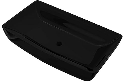 vidaXL Lavandino Appoggio Bagno in Ceramica Nera Rettangolare Lavello Lavabo