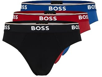 BOSS Herren 3er-Pack Klassische Stretch-Slips mit normaler Passform Slip, Rot/Marineblau/Schwarz, X-Large