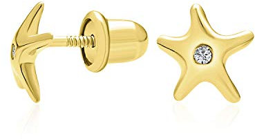 Kleine Winzige Nautische Meeresleben Delphin Grüne Schildkröte Echte Gelbe 14 Karat Gold Ohrstecker Für Frauen Teenager Sicherer Schraubverschluss