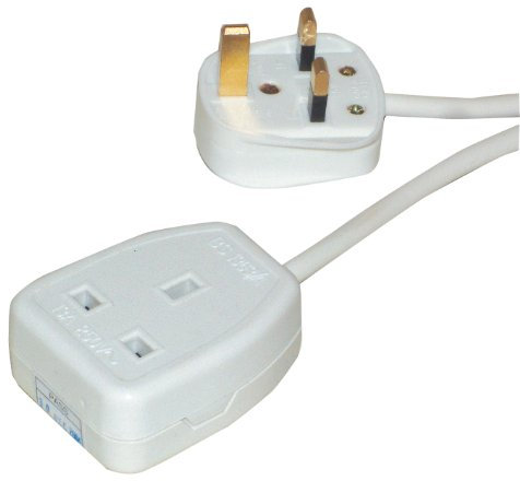 Eagle 2 m 1 Gang Extension with Lead Fitted and 13 A UK Plug Hanging Bag - White