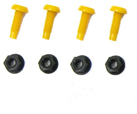 All Trade Direct 4 Pk Yellow Plastic Number Plate Fixing Bolts & Nuts