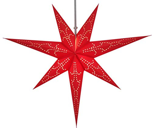 GURU SHOP Faltbarer Advents Leucht Papierstern, Weihnachtsstern 60 cm - Levi, Papiersterne 60 cm