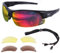 Rapid Eyewear Sports Sunglasses. Interchangeable Polarised & Winter Lenses: Adjustable Arms. Black. Mens & Womens. For Cricket, Sailing, Rowing etc. uv400 Lenses