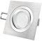 SSC-LUXon LED-Einbaustrahler Ultra flach (30mm) QF-2 eckig Alu gebürstet schwenkbar mit 4W LED Modul warmweiß 2700K 230V ohne Trafo | Oberfläche Aluminium fein gebürstet | glanzpolierter Innenring