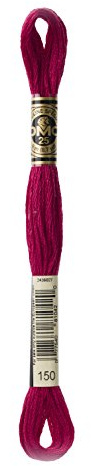 DMC 117-150 Mouline Stranded Cotton Six Strand Embroidery Floss Thread, Dark Dusty Rose, 8.7-Yard