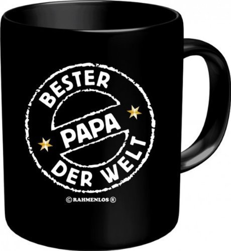 Bester Papa der Welt Tasse in schwarz aus Keramik