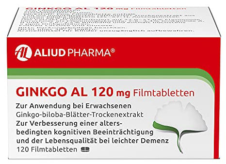 ALIUD PHARMA Ginkgo AL 120 mg, 120 Filmtabletten: Ginkgo-biloba-Blätter-Trockenextrakt, bei leichter Demenz
