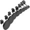 JewelryWe Schmuck Herren-Ohrringe, 3-14mm Kreis Ohrstecker, 16pcs(8 Paar), Edelstahl, Schwarz