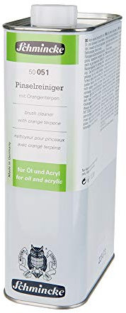 Schmincke - Nettoyant pour pinceaux, 1000 ml, 50 051 029, nettoyant très efficace au terpène d'orange, pour la peinture à l'huile et acrylique, pour le nettoyage des pinceaux et des ustensiles de peinture