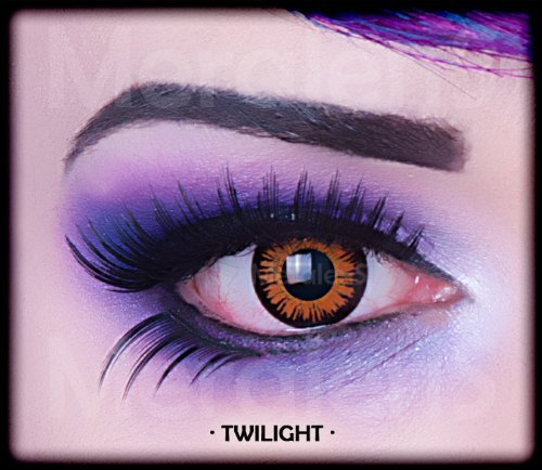 Farbige Funnylens Crazy Fun Kontaktlinsen contact lenses Orange Werewolf perfekt zu Fasching, Karneval und Halloween. Mit gratis Behälter + 60ml Pflegemittel