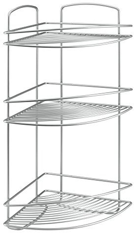 Metaltex Corner Shelf Eckregal, Silberfarben, Silber, 22x22x53cm