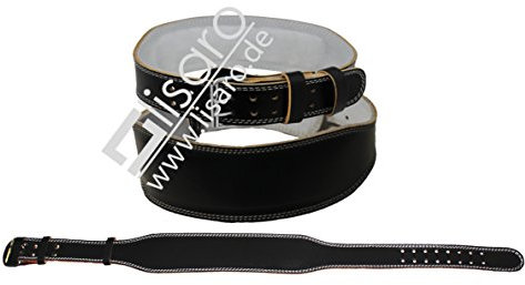 Lisaro Gewichthebergürtel aus Leder (schwarz, S)