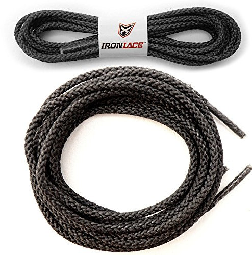 IRONLACE Unbreakable Boot & Shoe Laces - Black - 84 Inches - 213 cm