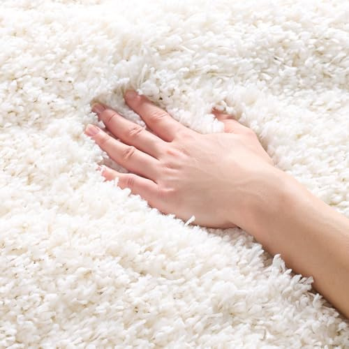SAFAVIEH California Shag Collection Area Rug - 5'3 x 7'6, White, Non-Shedding & Easy to Clean, Ultra Plush Thick Pile, Ideal for Living Room, Bedroom, Dining Space (SG151-1010)