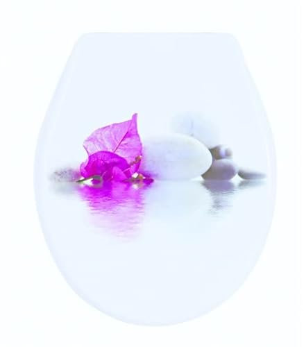 MSV Abattant WC PP Borneo Blanc & Rose - Charnières PS