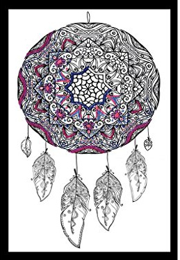 Zenbroidery bedruckter Stoff Dreamcatcher Stickpackung, Baumwolle, weiß