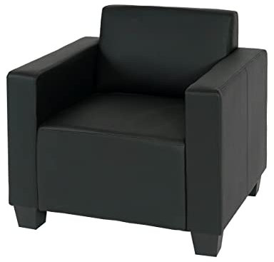 Mendler Sessel Loungesessel Lyon, Kunstleder - schwarz