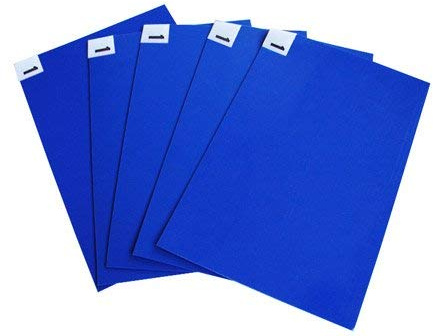 Cleanroom Sticky Tac Tacky Mats 90cm x 60cm Blue (10) Contamination Control Perfect for Cleanrooms, Construction Sites, Hospitals, Clinics, Tattoo Studios