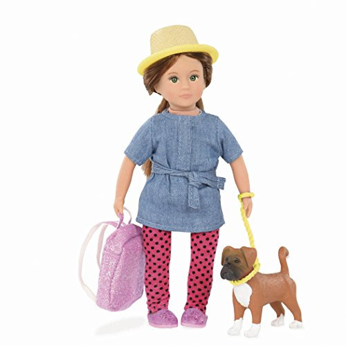 Lori - Nadene & Nash – Mini-Puppe & Spielzeughund – Puppe mit einer Größe von 15 cm & Boxerwelpe – Spielset mit Outfit, Tier & Zubehör – Spielset für Kinder – Ab 3 Jahren – Nadene & Nash