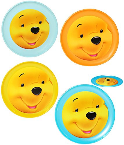 alles-meine.de GmbH 1 Stück Teller - Kinderteller - Winnie the Puuh - Bunte Farben - Ø 20 cm - aus Kunststoff Plastik - FLACH - Speiseteller/Plastikteller - bunt Geschirr..