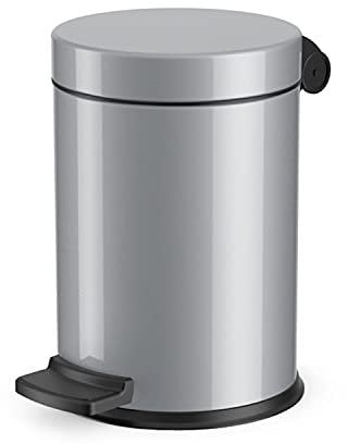 Hailo ProfiLine Solid S Mülleimer (aus Stahlblech, 3 Liter, verzinkter Inneneimer, selbstlöschend, Anti-Rutsch-Fuß) 0704-442