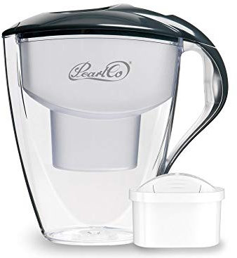 PearlCo Wasserfilter Astra (anthrazit) - mit 1 unimax Filterkartusche - passt zu Brita Maxtra
