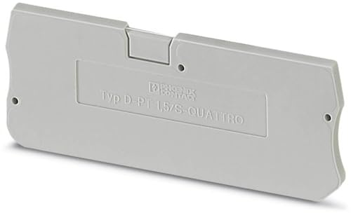 Phoenix Safe Contact D-PT 1.5/S-Quattro Abschlussdeckel, 63.2mm Länge, 2.2mm Breite, 24.3mm Höhe, Grau, 50 Stück, 3208375