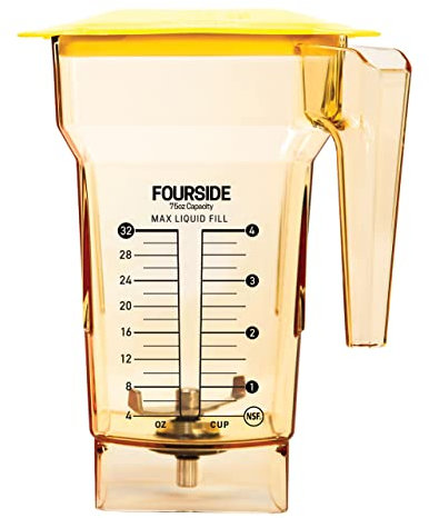 Blendtec 75 oz FourSide Jar - Four-Sided Replacement Blender Jar - Compatible with Most Blendtec Blenders - 32 oz Blending Capacity - Yellow