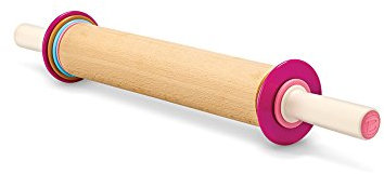 Bakelicious Rouleau à pâtisserie réglable, bois et nylon, tige de 30,5 cm