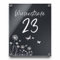 Namensschild oder Hausnummer mit Gravur - Familienschild/Eingangsschild in edlem Hochglanz schwarz - anthrazit 20x25 cm mit Motiven