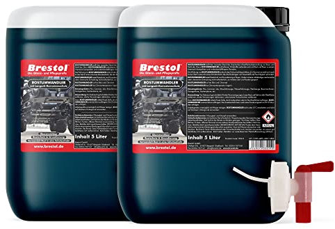 Brestol® ROSTUMWANDLER 10 Liter inkl. Auslaufhahn 51 mm - Rostkonverter & Grundierung in einem Zug - Rostschutz Rostlöser