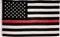 Dünne rote Flagge, 90 x 150 cm, mit gestickten Sternen und genähten Streifen, schwarz, weiß und rot, amerikanische Flagge ehrt Feuerwehrmänner und EMTs