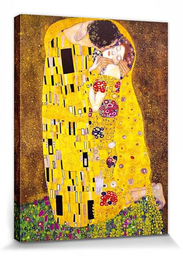 1art1 Gustav Klimt Poster Der Kuss, 1908 Bilder Leinwand-Bild Auf Keilrahmen | XXL-Wandbild Poster Kunstdruck Als Leinwandbild 40x30 cm