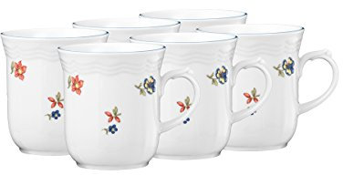 Seltmann Weiden Kaffeebecher-Set 6tlg. - Keramik, Oval, Kaffeebecher, 6 Stück, 0.29 Liter