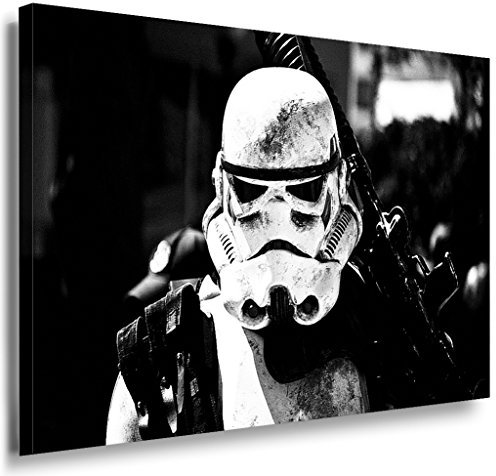 LaraArt Bilder Star Wars Stormtrooper Leinwandbild LaraArt Bilder Schwarz-Weiss Wandbild 60 x 40 cm
