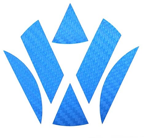 Finest Folia Emblem Ecken Inlays Folie Aufkleber passgenau (K006 Carbon Blau)