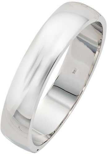 Armband Armreif aus 925 Silber oval rhodiniert Armschmuck glänzend Breite 14,9mm