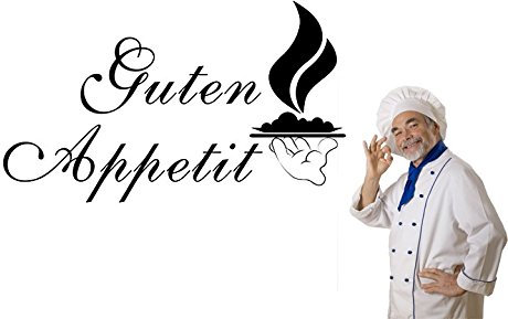 Wandtattoo wandaufkleber Aufkleber Wandsticker wall sticker Wohnzimmer Schlafzimmer Kinderzimmer 30 Farben zur Wahl Wandtext Wandwort Wandspruch spruch Zitat Küche Schriftzug Guten Appetit wzt25(080 kaffeebraun, Größe2:ca.70x40cm )