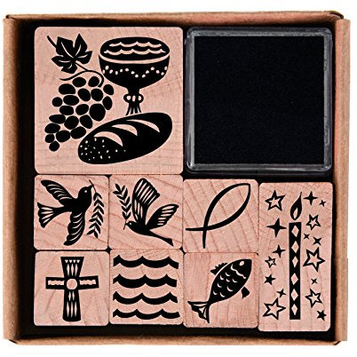 Rico Design Acrylfarben-Set Stempel Symbole Christen natur