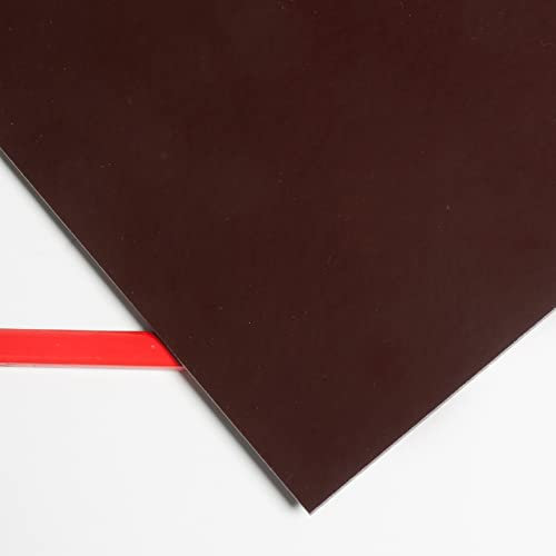 Plancha de metacrilato opaco marrón chocolate 60 x 50 cm, 3 mm grosor, placa rígida de acrílico PMMA para manualidades, rotulación, decoración y construcción.
