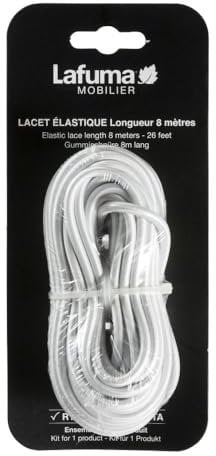 Lafuma Mobilier Cuerdas eslásticas para hamaca Siesta L, 8 metros, Blanco, LFM2405-0020