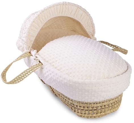 Clair de Lune Dimple Palm Moses Basket - 75 x 28 cm (Cream)